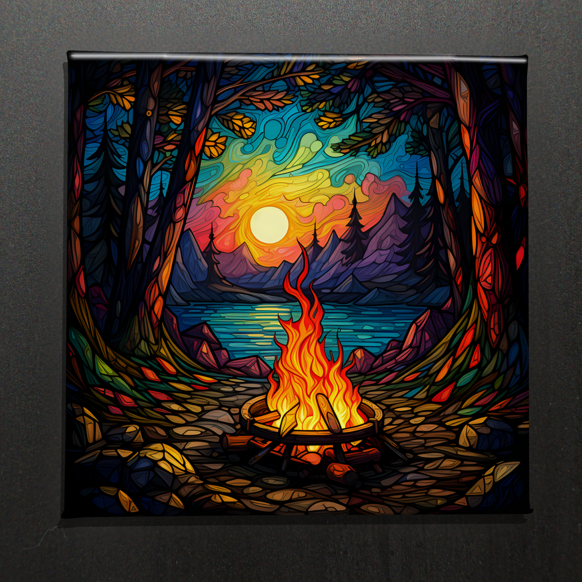 STAINED GLASS BONFIRE - 2.5” MAGNET