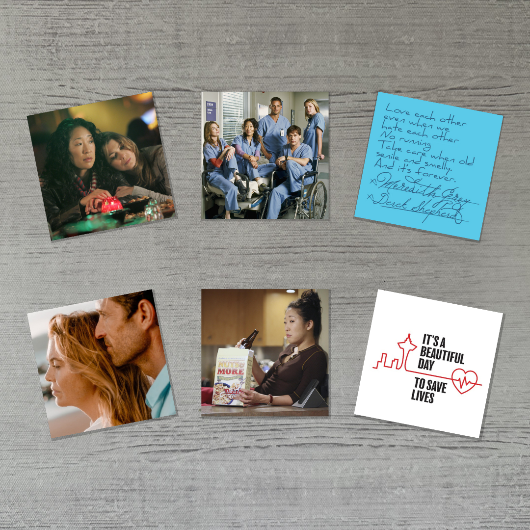 GREY'S ANATOMY SET of 6 - 2.5" MAGNET