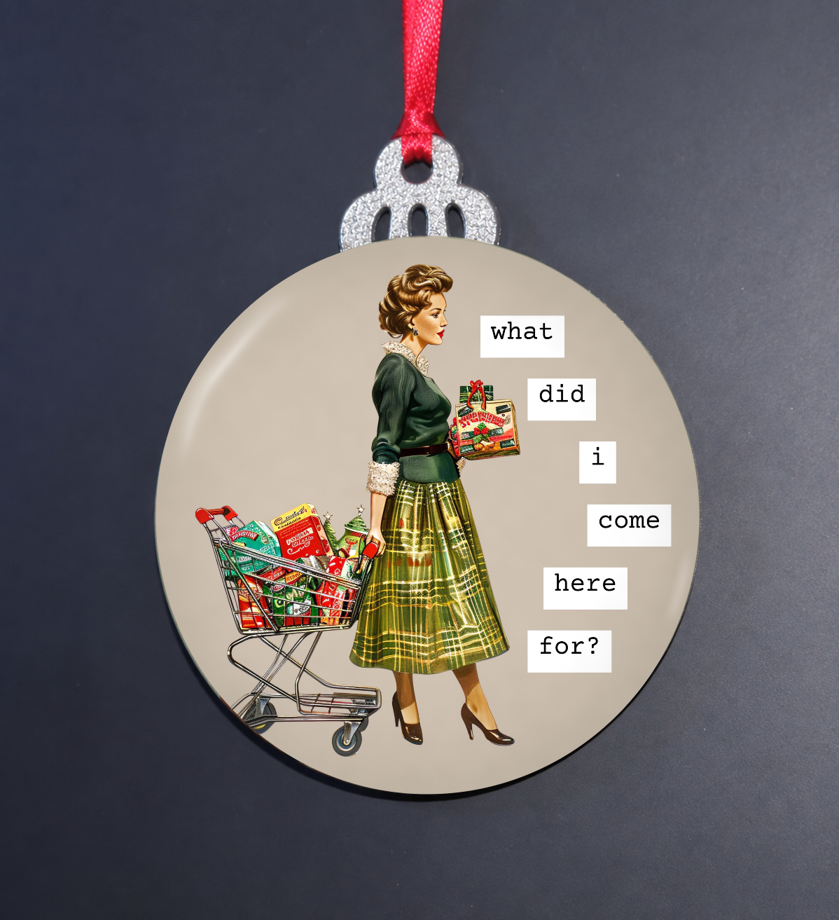 What Did I Come in Here For? Retro Christmas Ornament