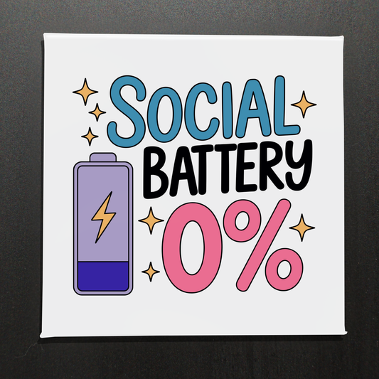 SOCIAL BATTERY 0% - 2.5" MAGNET
