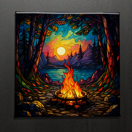 STAINED GLASS BONFIRE - 2.5” MAGNET