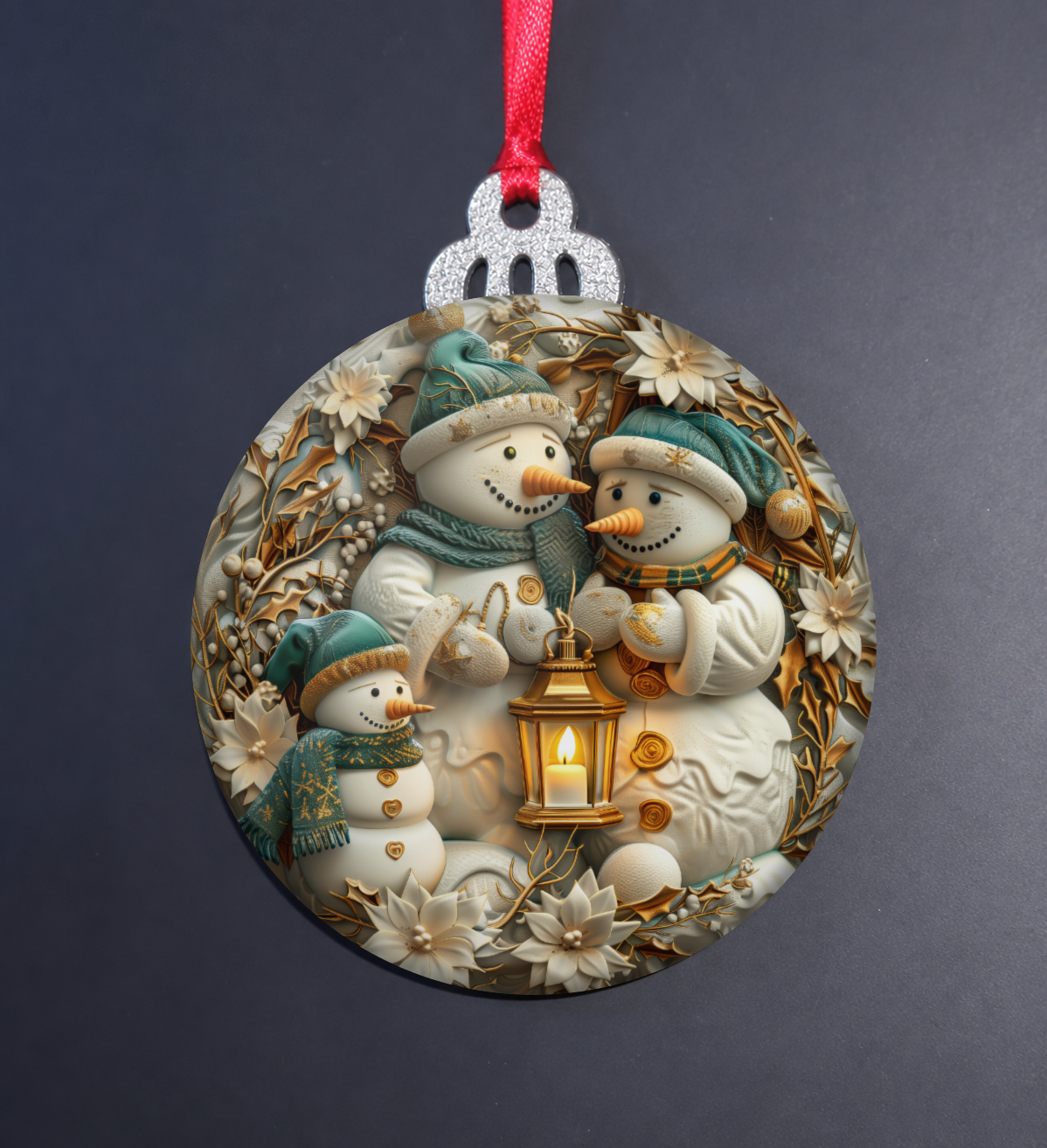 Snowman Family Lantern Clearance Ornament