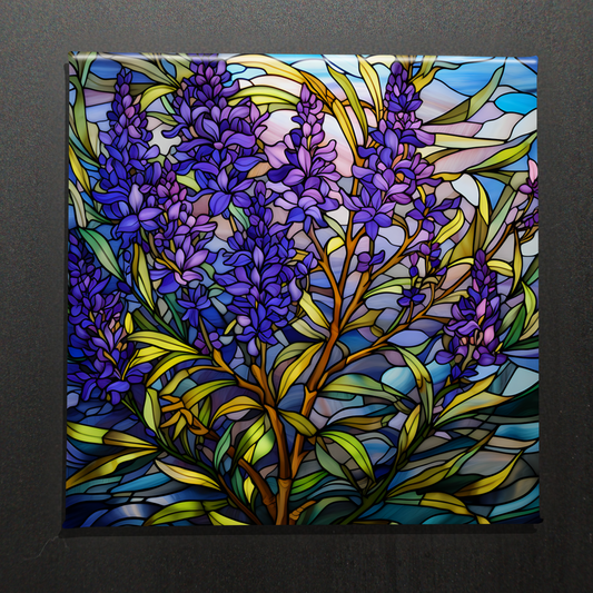 STAINED GLASS LAVENDAR - 2.5” MAGNET