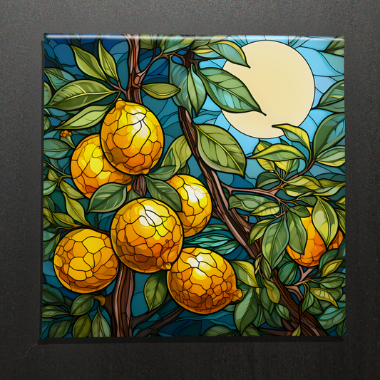 STAINED GLASS LEMONS - 2.5” MAGNET