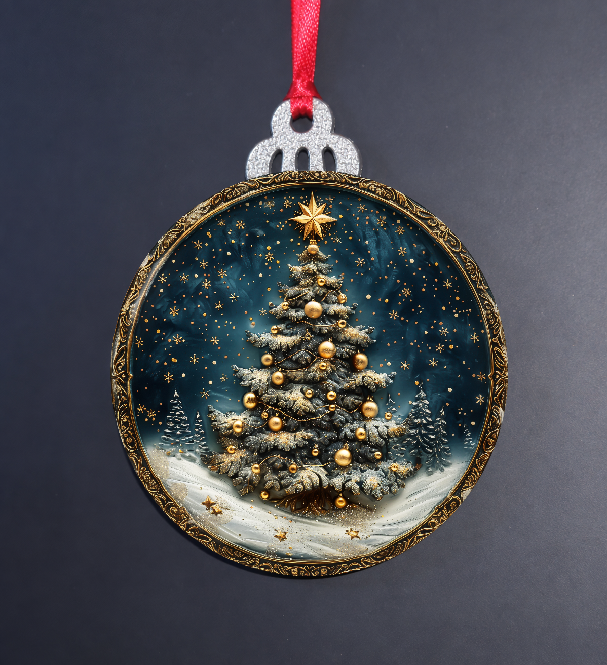 Snowy Christmas Tree Ornament