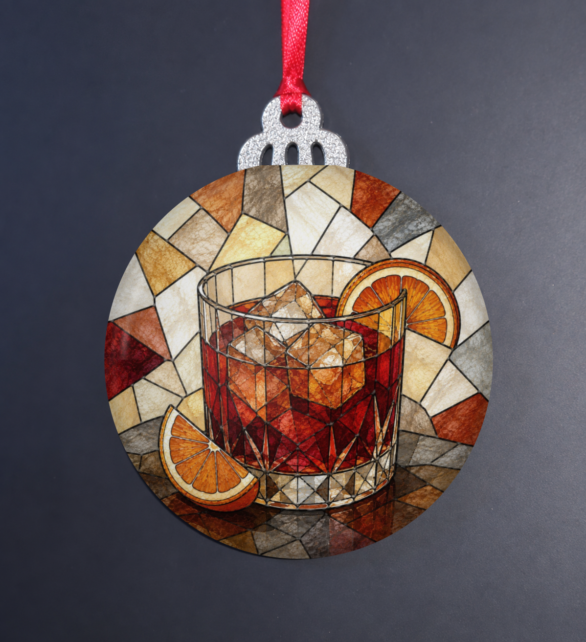 Negroni Stained Glass Ornament