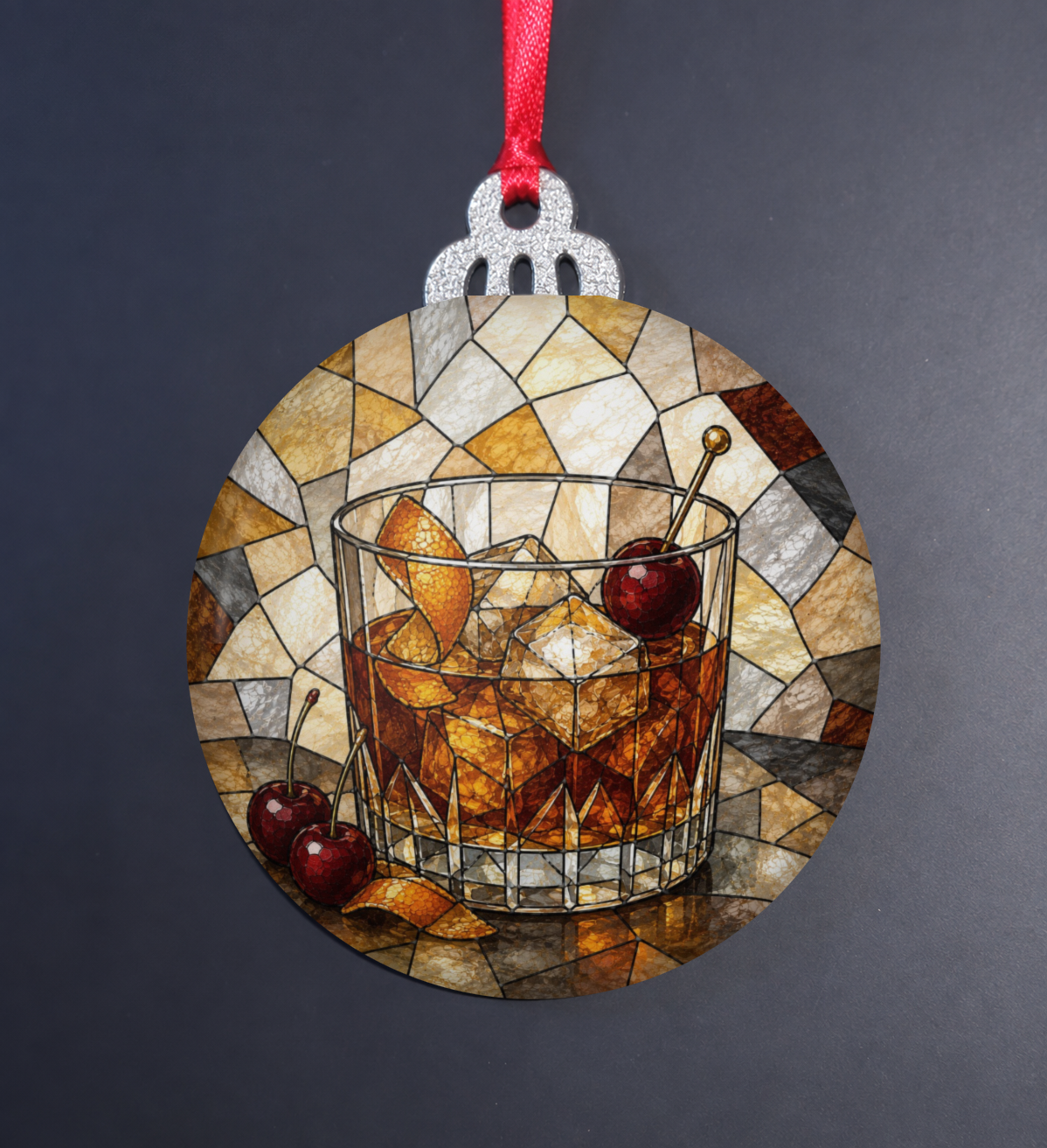 Old Fashioned Stained Glass Ornament