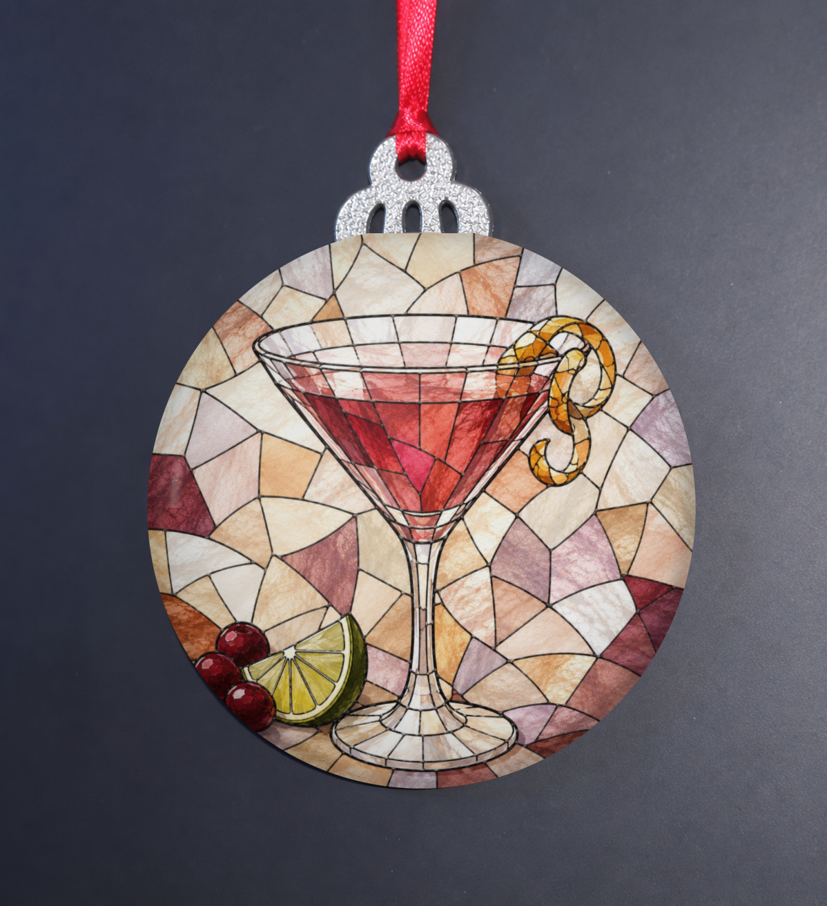 Cosmopolitan Stained Glass Ornament