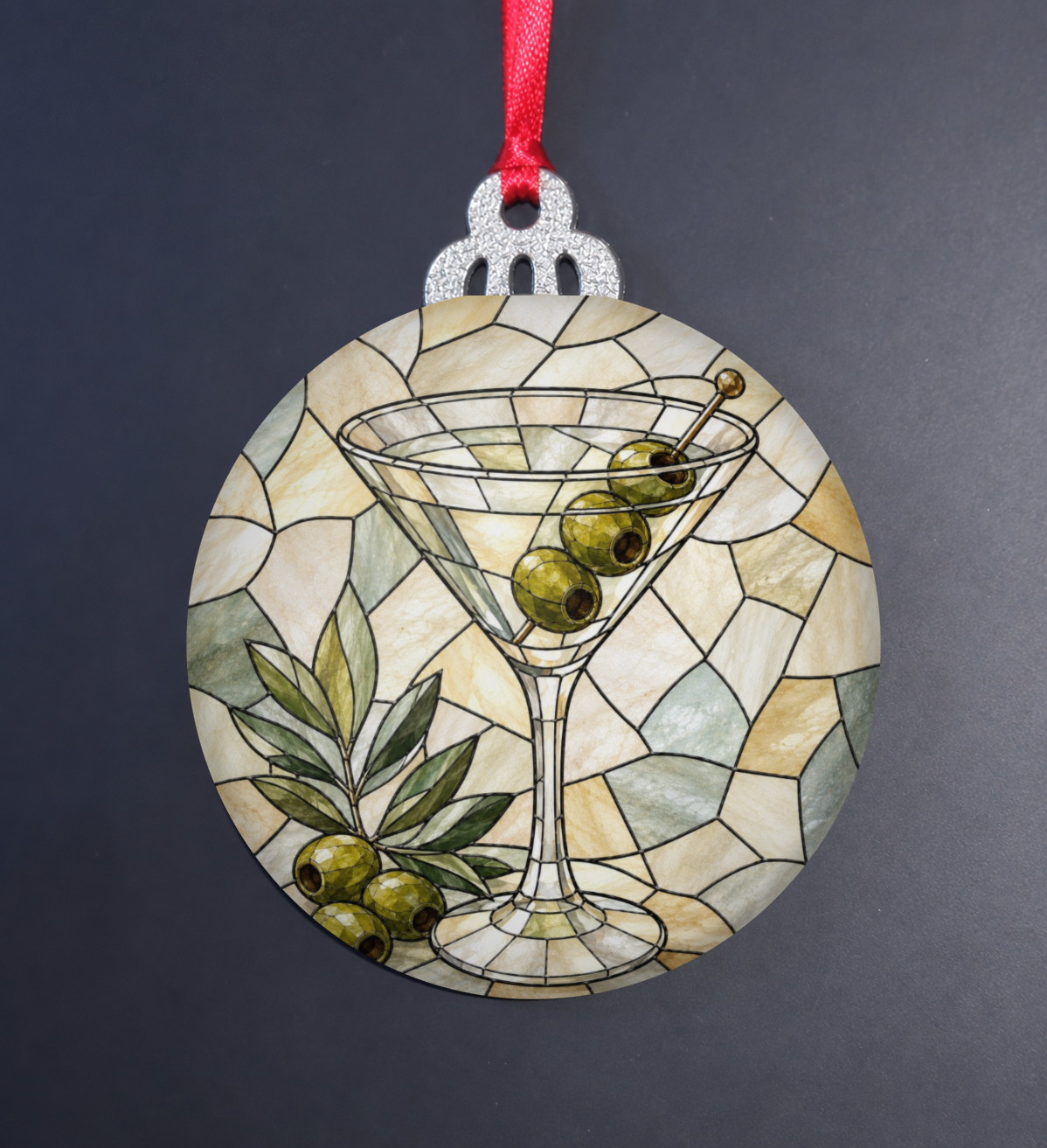 Dirty Martini Stained Glass Ornament
