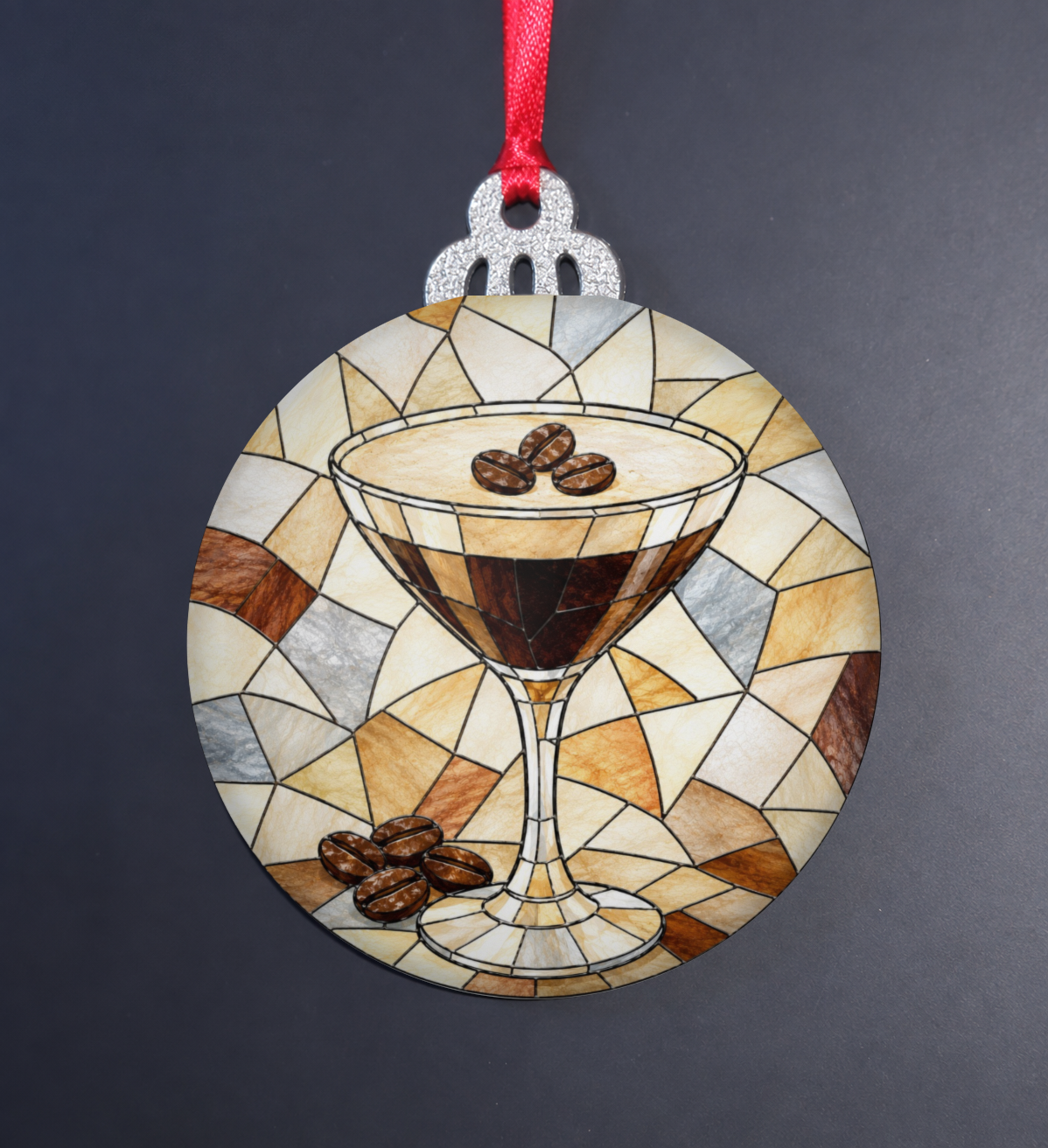 Espresso Martini Stained Glass Ornament