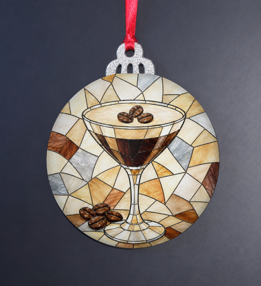 Espresso Martini Stained Glass Ornament