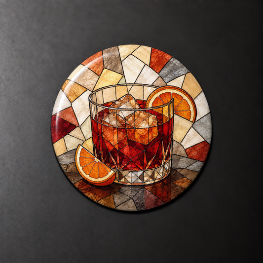 Negroni Stained Glass Round Magnet