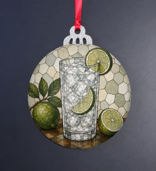 Gin & Tonic Stained Glass Ornament