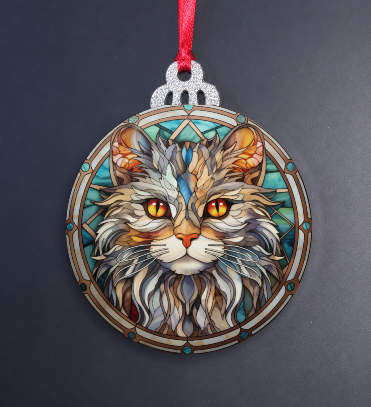 Stained Glass Ragamuffin Wooden Christmas Ornament