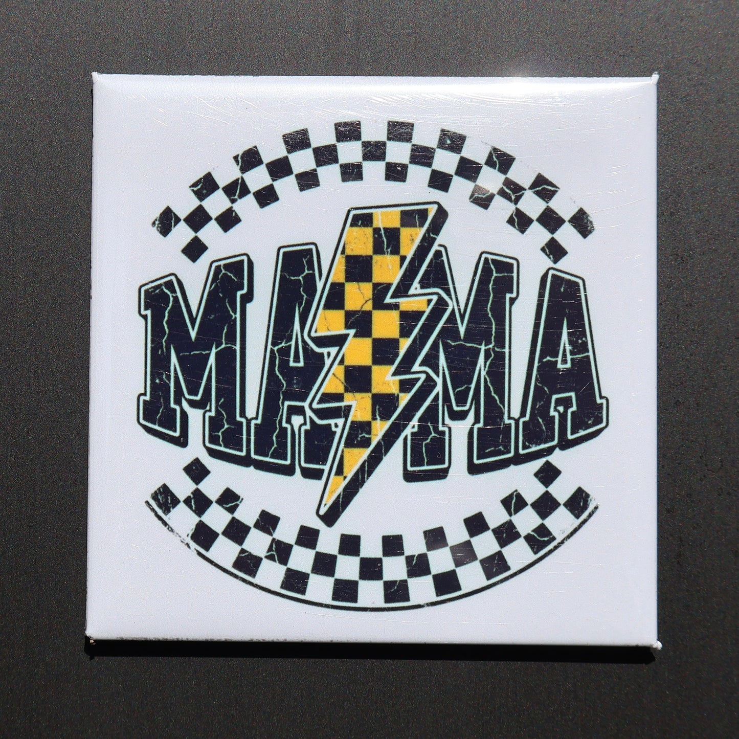 CHECKERED MAMA - 2.5” MAGNET