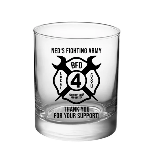 Ned's Fighting Army Whiskey Glass