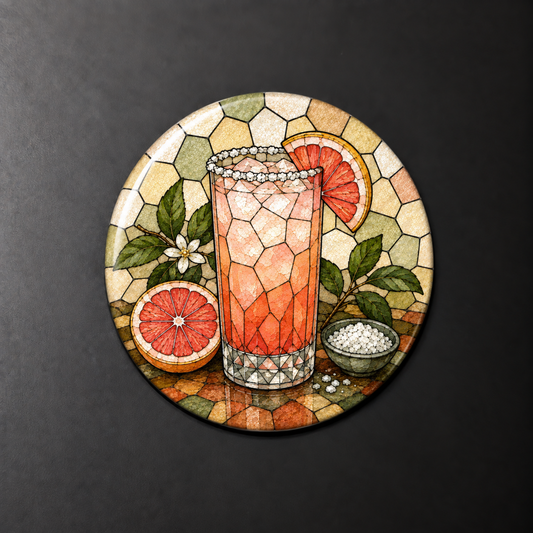 Paloma Stained Glass Round Magnet