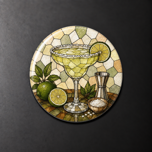 Margarita Stained Glass Round Magnet