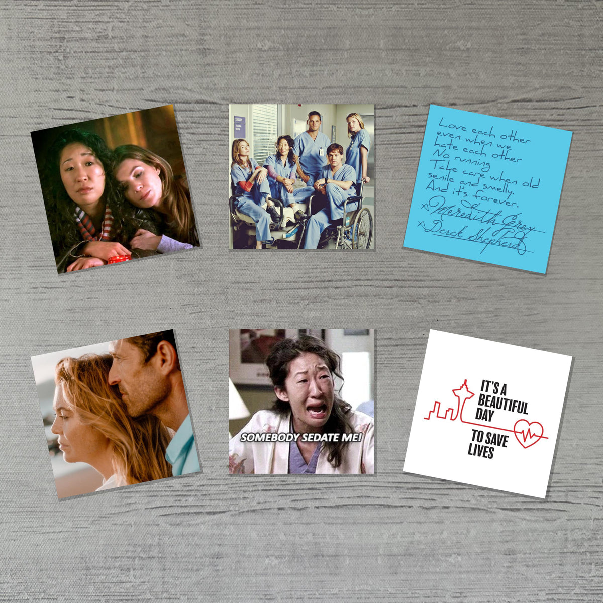 Grey's Anatomy Magnets | 2.5" Custom Made Funny Character Memes | You're my Person | MAGIC | Meredith Derek Christina | Post It