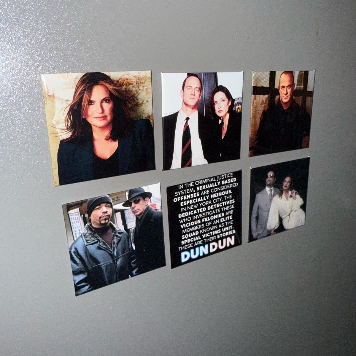 Law and Order SVU Magnets | 2.5" Custom Made Funny Character Memes | Olivia Benson Elliot Stabler | Dun Dun |