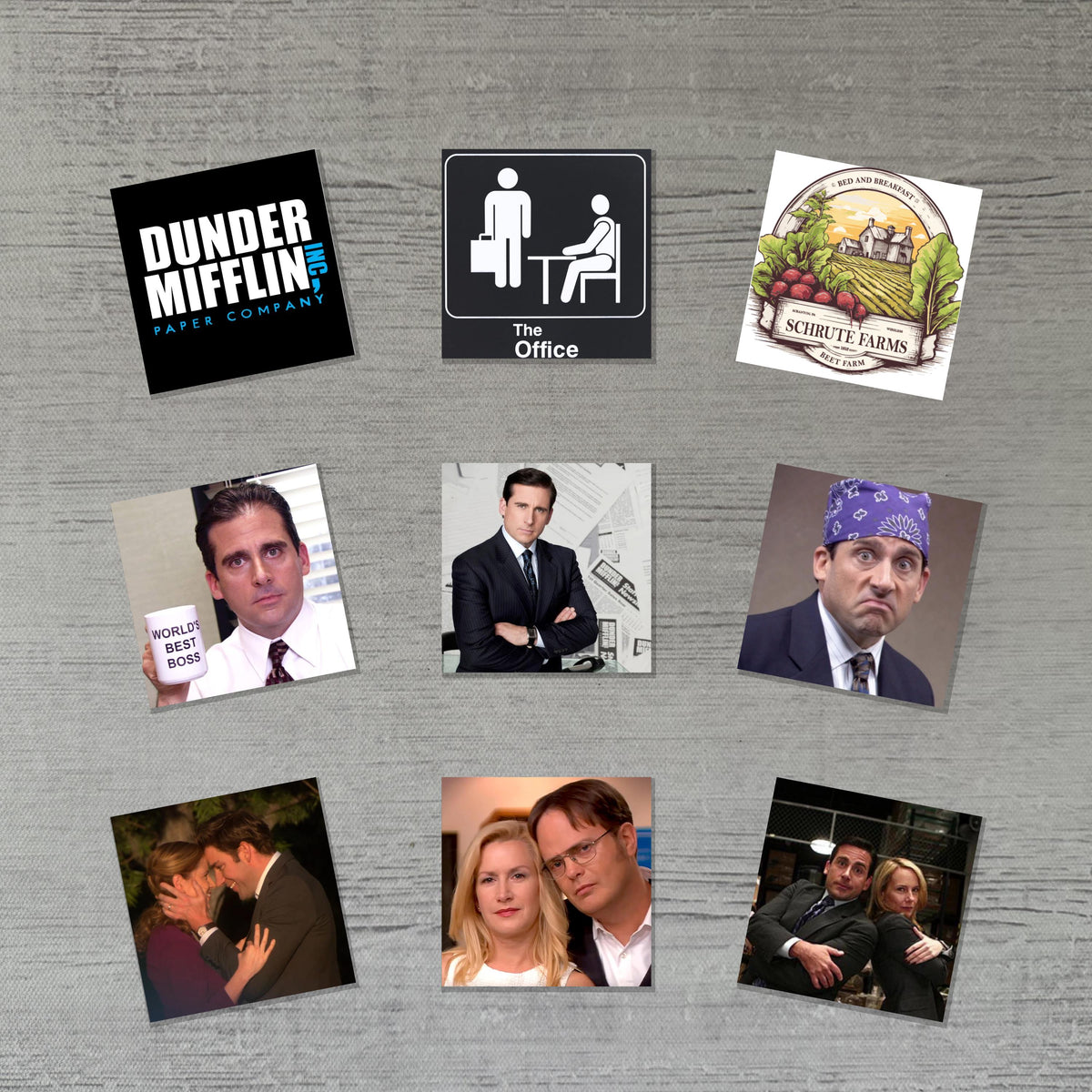 The Office Magnets | 2.5" Custom Made Funny Character Memes | Michael Scott Schrutt Farms Dunder Mifflin
