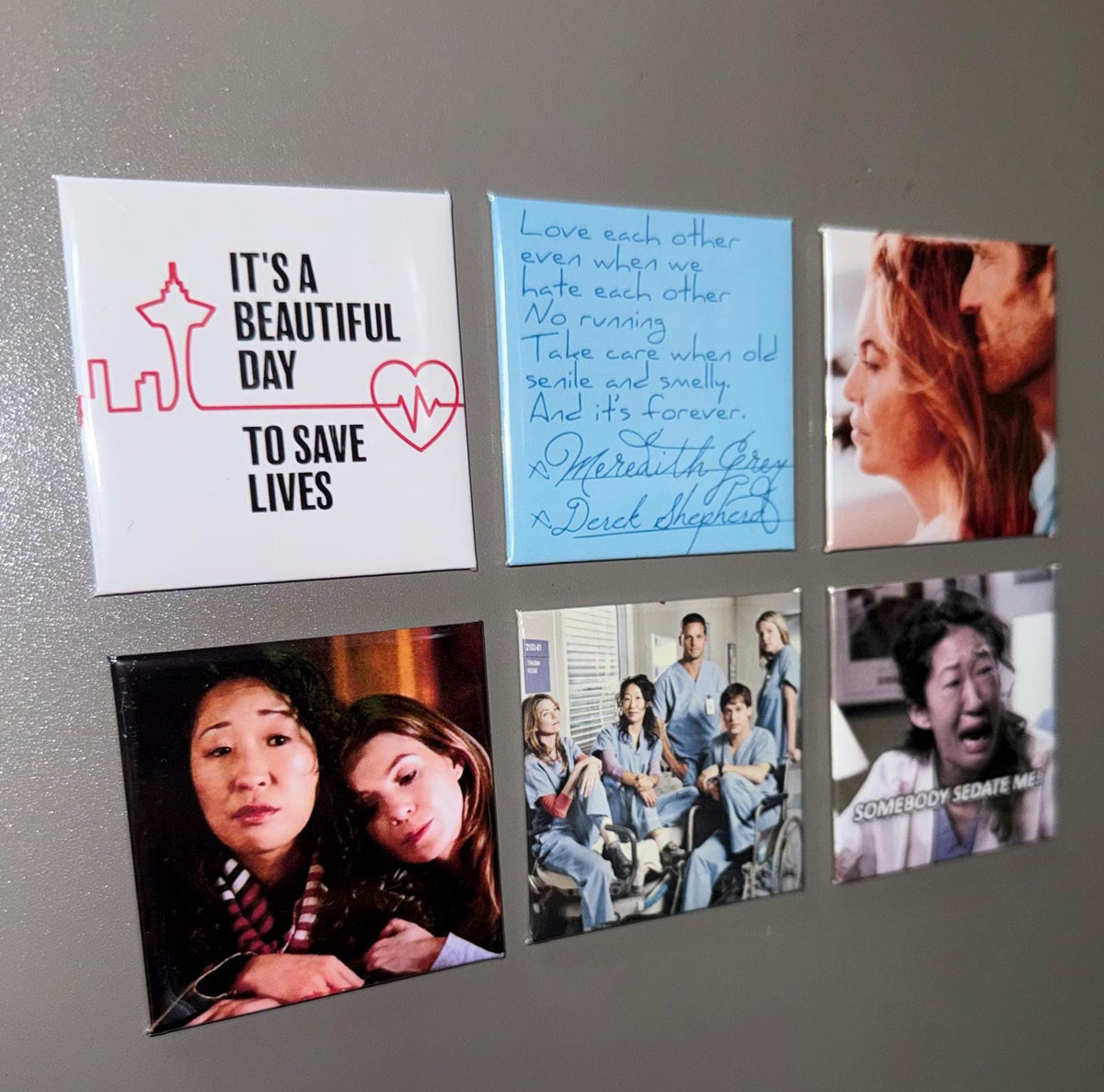 Grey's Anatomy Magnets | 2.5" Custom Made Funny Character Memes | You're my Person | MAGIC | Meredith Derek Christina | Post It