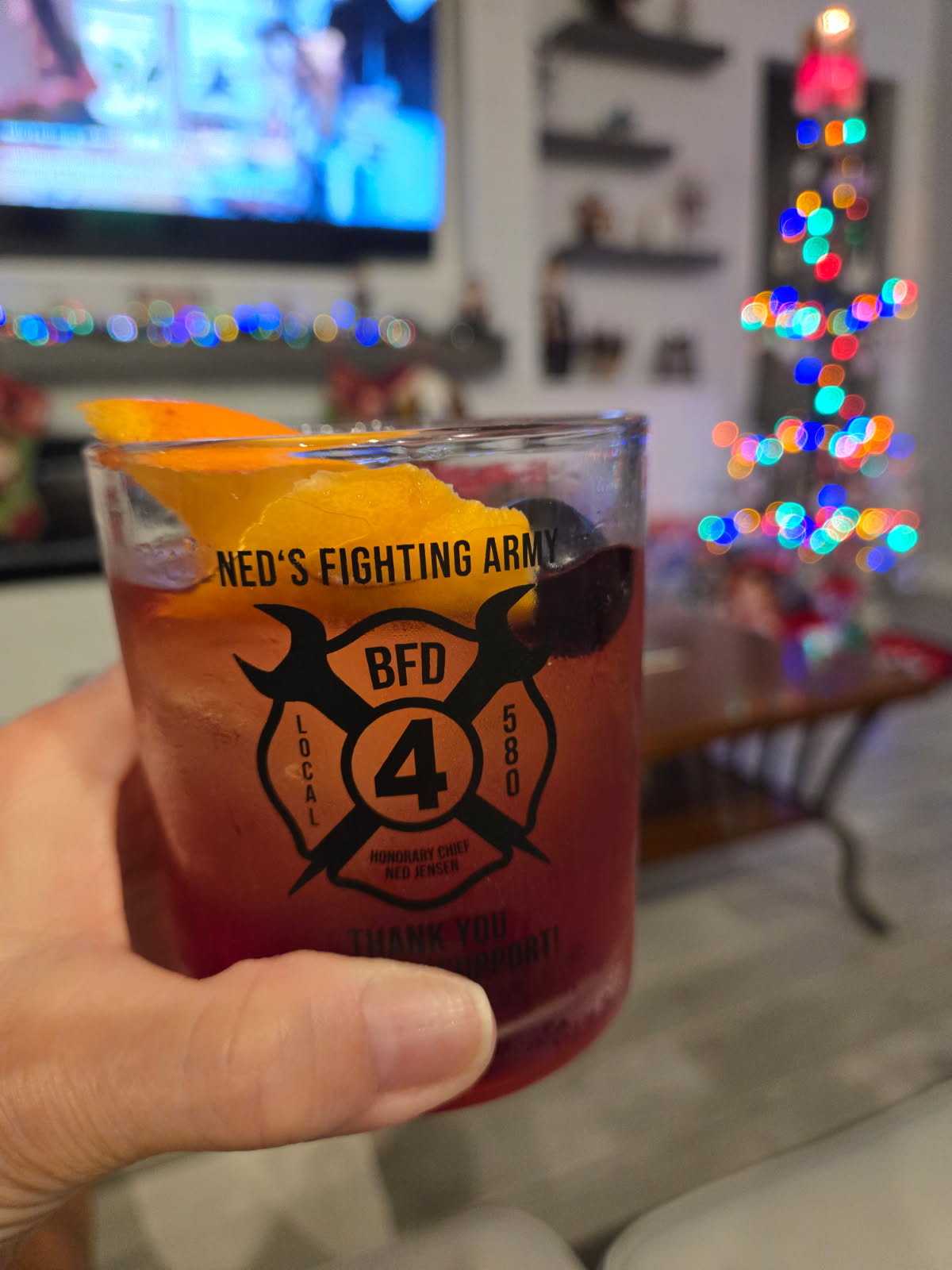 Ned's Fighting Army Whiskey Glass